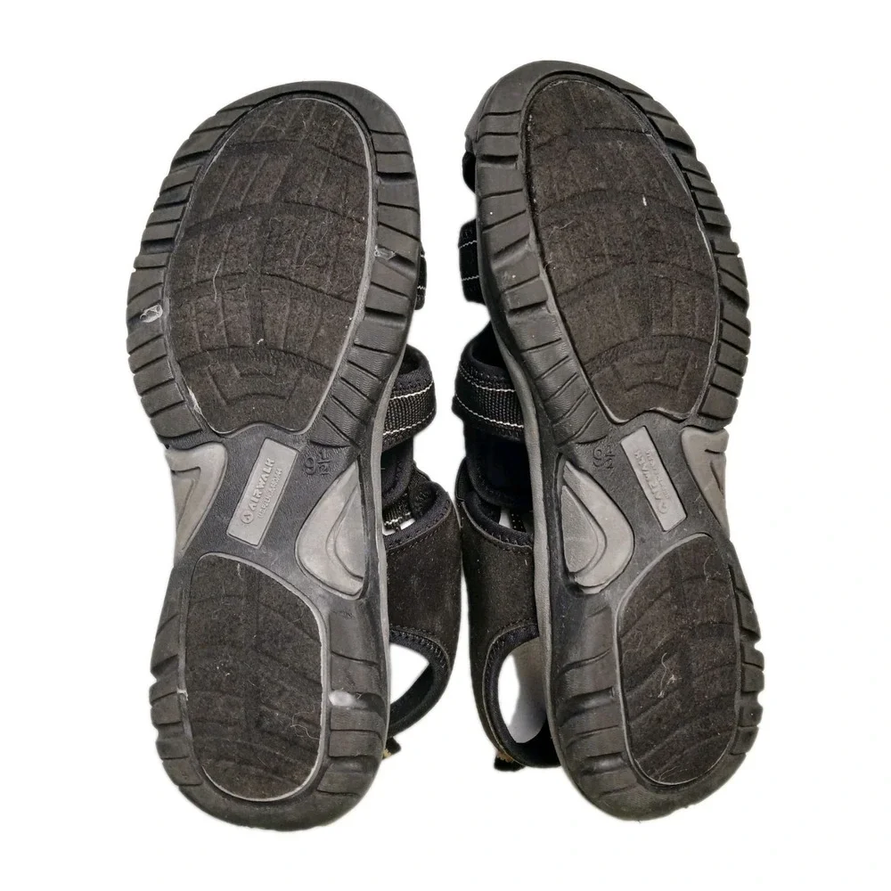 AIRWALK  Men's SIZE 9.5 Black & Yellow Hiking, Walking, Summer Sandels #1522‎